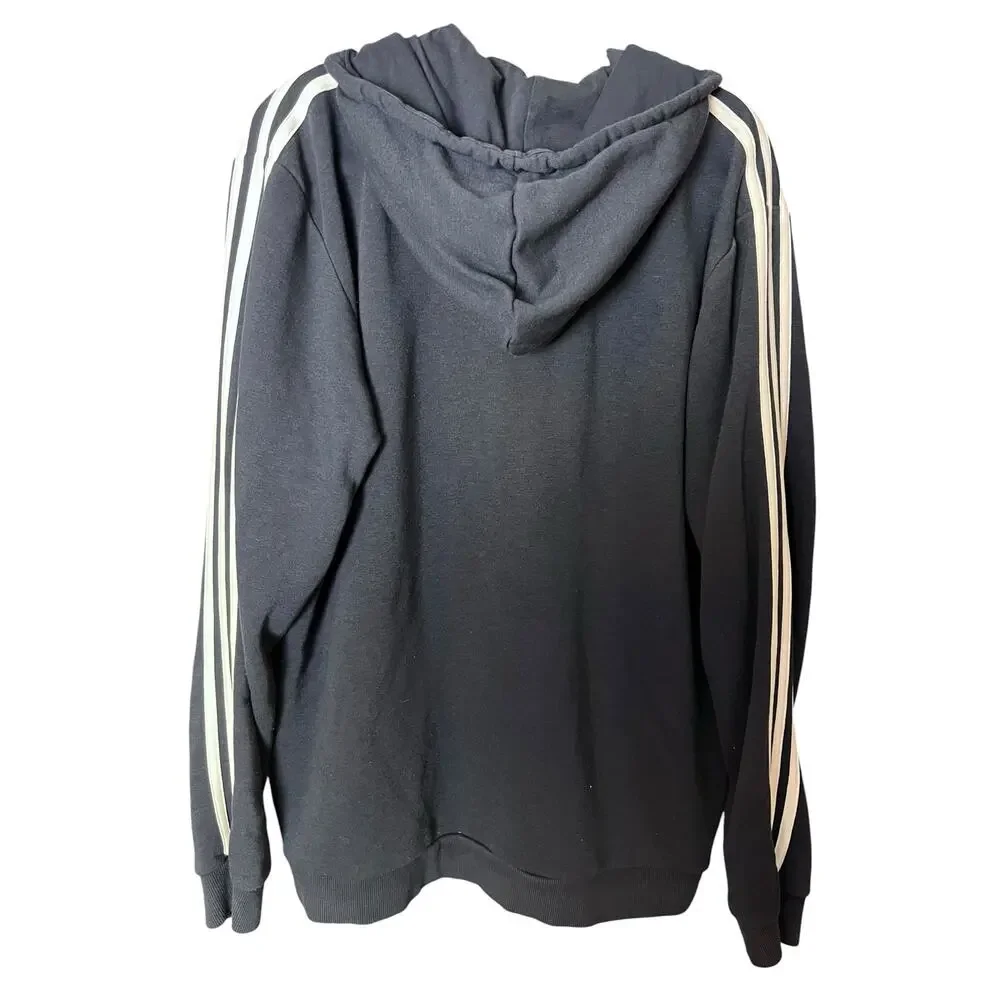 Adidas Men’s Full Zip Hoodie Large Three Stripes GK9053 Athleisure Performance